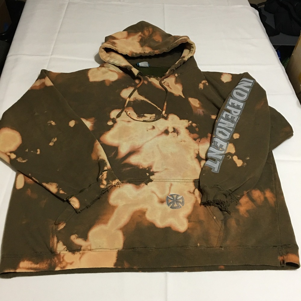 Vtg Independent Truck Company Hoodie 2XL Bleach Wash Distressed NHS Santa Cruz